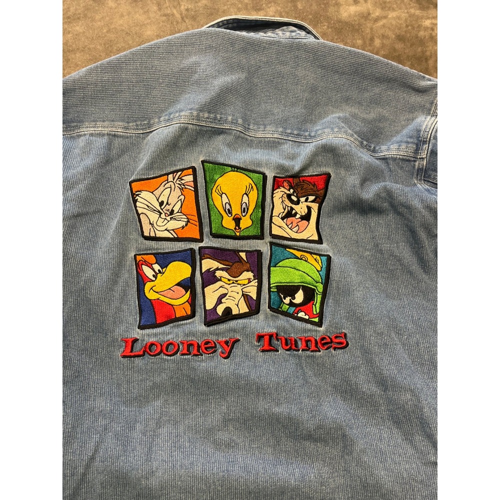 Warner Bros Looney Tunes Demin Shirt ‎ Men's Small Characters